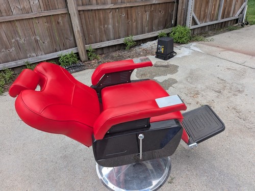 Red barber chair - barber,